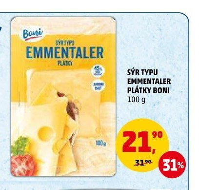 SÝR TYPU EMMENTALER PLÁTKY BONI