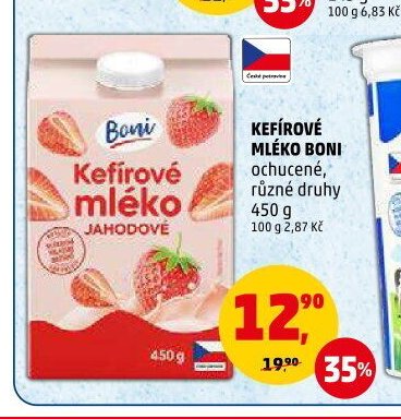 KEFÍROVÉ MLÉKO BONI ochucené, různé druhy