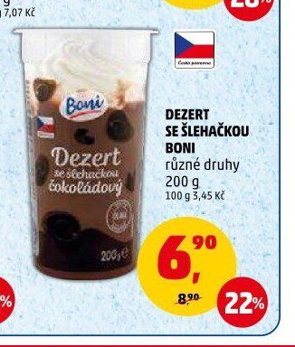 DEZERT SE ŠLEHAČKOU BONI různé druhy