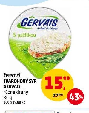 Čerstvý tvarohový sýr Gervais 80 g