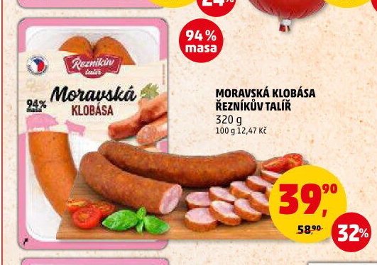MORAVSKÁ KLOBÁSA ŘEZNÍKŮV TALÍŘ