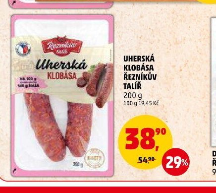 UHERSKÁ KLOBÁSA ŘEZNÍKŮV TALÍŘ