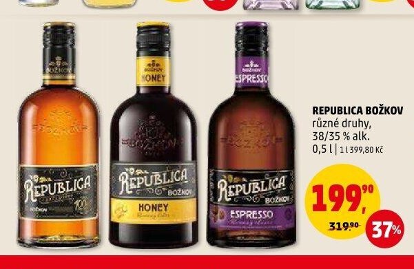 Republica Božkov různé druhy