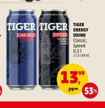 Tiger energy drink classic, speed