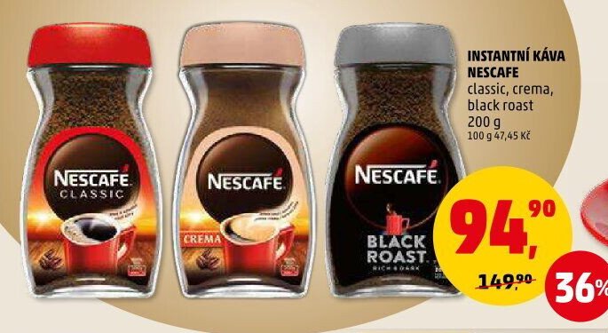 INSTANTNÍ KÁVA NESCAFE classic, crema, black roast