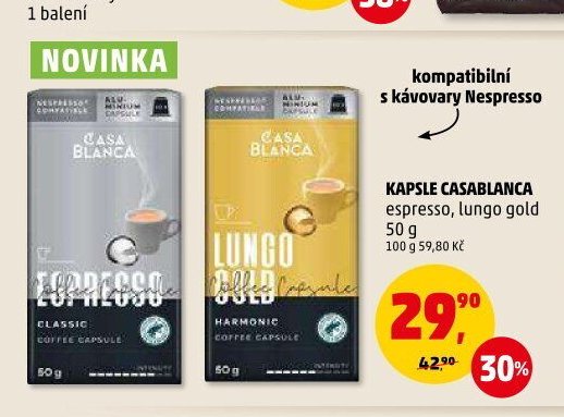 KAPSLE CASABLANCA espresso, lungo gold