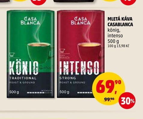 MLETÁ KÁVA CASABLANCA könig, intenso