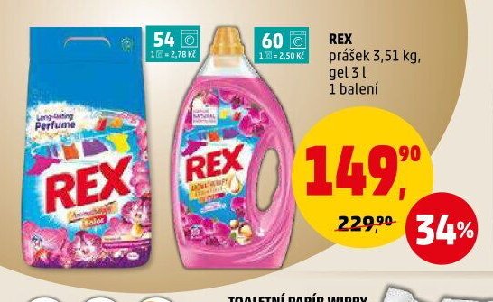 REX prášek 3,51 kg, gel 3 l