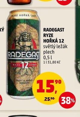 Radegast Ryze Hořká 12 světlý ležák plech