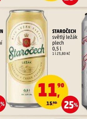Staročech světlý ležák plech