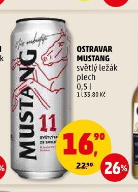 Ostravar Mustang světlý ležák plech
