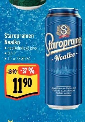 Nealkoholické pivo Staropramen