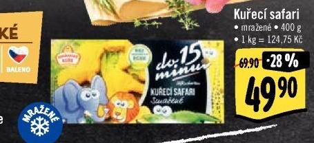 Nugetky kuřecí smažené mražené Safari Vodňanské kuře