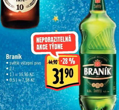 Pivo světlé výčepní 10° Braník