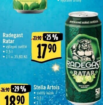 Pivo světlé výčepní Ratar Radegast
