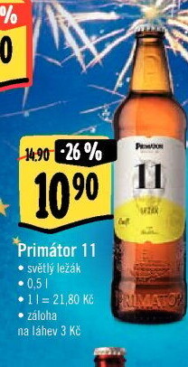 Pivo světlý ležák 11° Primátor