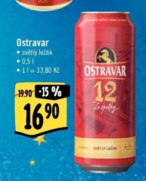 Pivo světlý ležák 12° Ostravar
