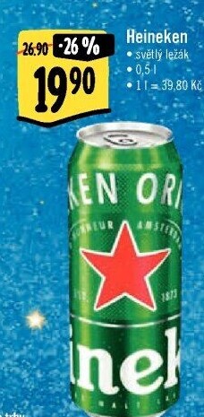 Pivo světlý ležák Heineken