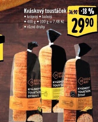 Toustový chléb kváskový Breadway