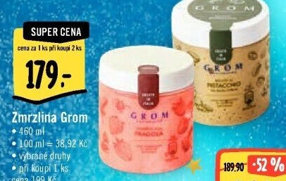 Zmrzlina v kelímku Grom