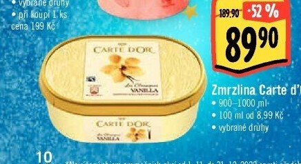 Zmrzlina ve vaničce Carte D'