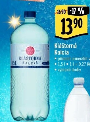 Minerální voda kalcia Kláštorná