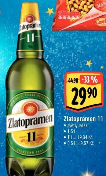 Pivo světlý ležák 11° Zlatopramen