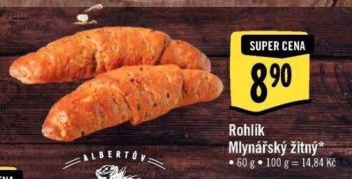 Rohlík Mlynářský žitný Albert