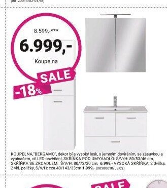 Koupelna BERGAMO - Möbelix akcniletaky.com