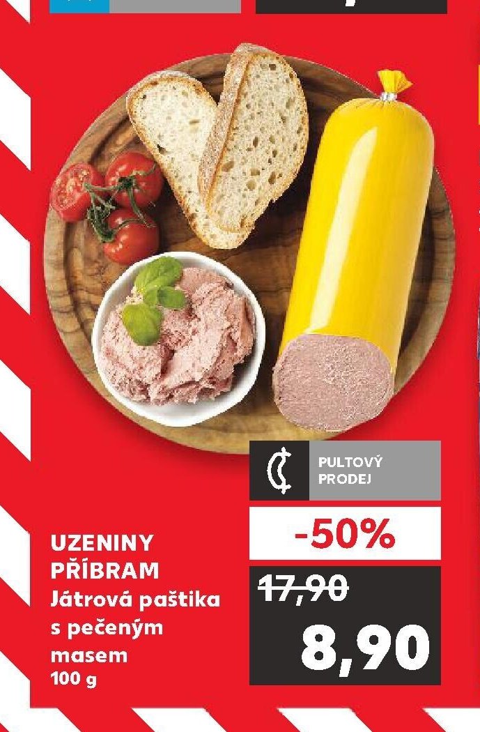 Uzeniny Příbram Játrová paštika s pečeným masem