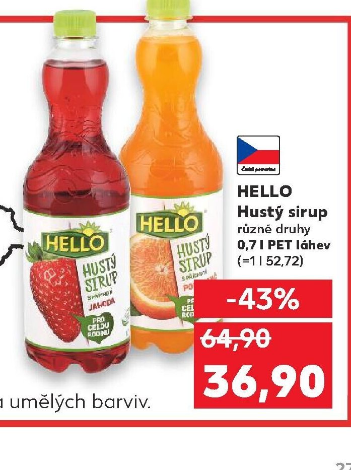 HELLO Hustý sirup 0,7 l