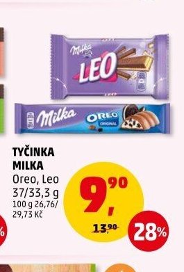 Tyčinka Milka Oreo, Leo 37/33,3 g