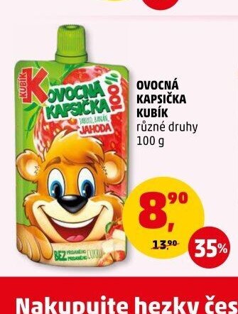 Ovocná kapsička Kubík různé druhy 100 g