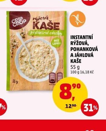 Instantní rýžová, pohanková a jáhlová kaše 55 g