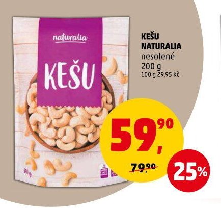 KEŠU NATURALIA nesolené 200 g