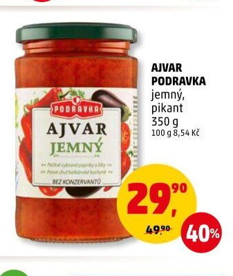 AJVAR PODRAVKA jemný, pikant 350 g
