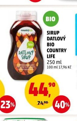 SIRUP DATLOVÝ BIO COUNTRY LIFE 250 ml