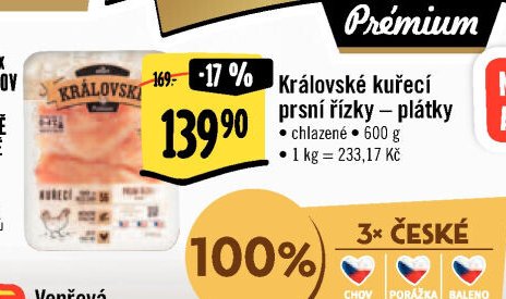 Královské kuřecí prsní řízky – plátky