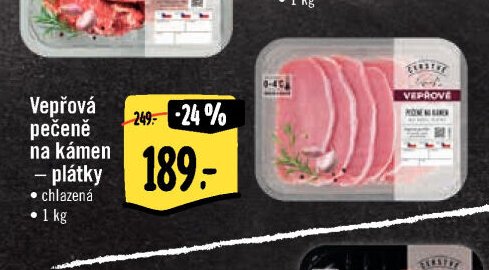 Vepřová pečeně na kámen – plátky