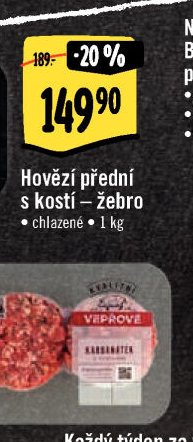 Hovězí přední s kostí – žebro
