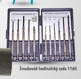 Šroubovák hodinářský sada 11díl.