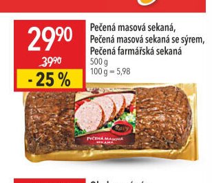 Pečená masová sekaná, Pečená masová sekaná se sýrem, Pečená farmářská sekaná