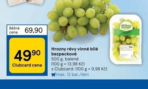 Hrozny révy vinné bílé bezpeckové
