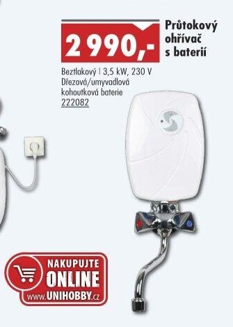 Průtokový ohřívač s baterií - UNI HOBBY akcniletaky.com