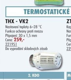 Termostatická hlavice THX - VK2 - UNI HOBBY akcniletaky.com