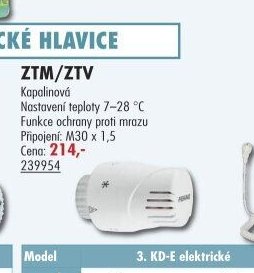 Termostatická hlavice ZTM/ZTV - UNI HOBBY akcniletaky.com