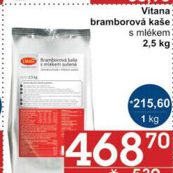 Bramborová kaše s mlékem v prášku Vitana