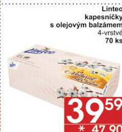 Papírové kapesníčky 4vrstvé Linteo - box