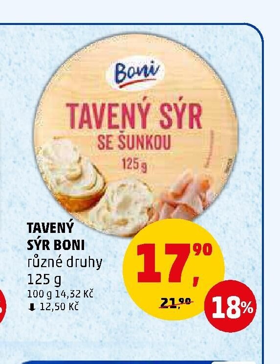 TAVENÝ SÝR BONI různé druhy 125 g