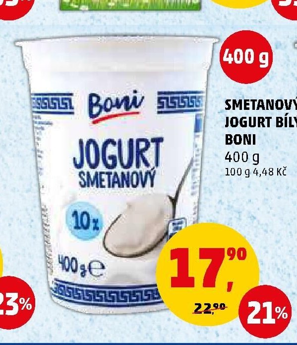 SMETANOVÝ JOGURT BÍLÝ BONI 400 g